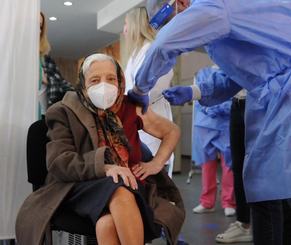 Zoea Baltag de 105 ani, cea mai vârstnică persoană din Capitală care s-a vaccinat