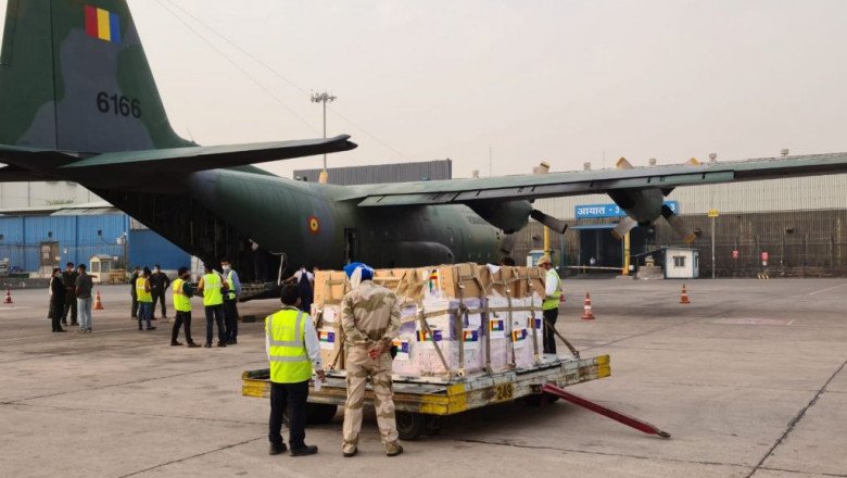 Transportul cu ajutoare din partea României a ajuns la New Delhi cu o aeronavă militară.