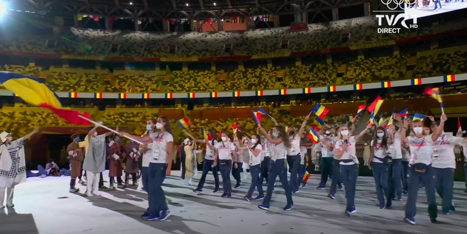 Echipa României, 101 sportivi, a defilat la ceremonia de deschidere a Jocurilor Olimpice Tokyo 2020