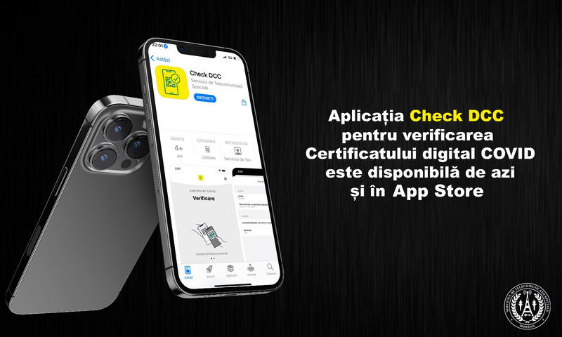Aplicația Check DCC de verificare a certificatelor verzi, disponibilă și pe iPhone sau iPad