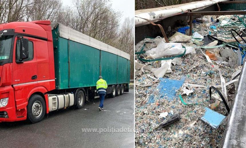 Două camioane care transportau peste 40 de tone de deşeuri, oprite de poliţiştii de frontieră din Bihor şi Arad