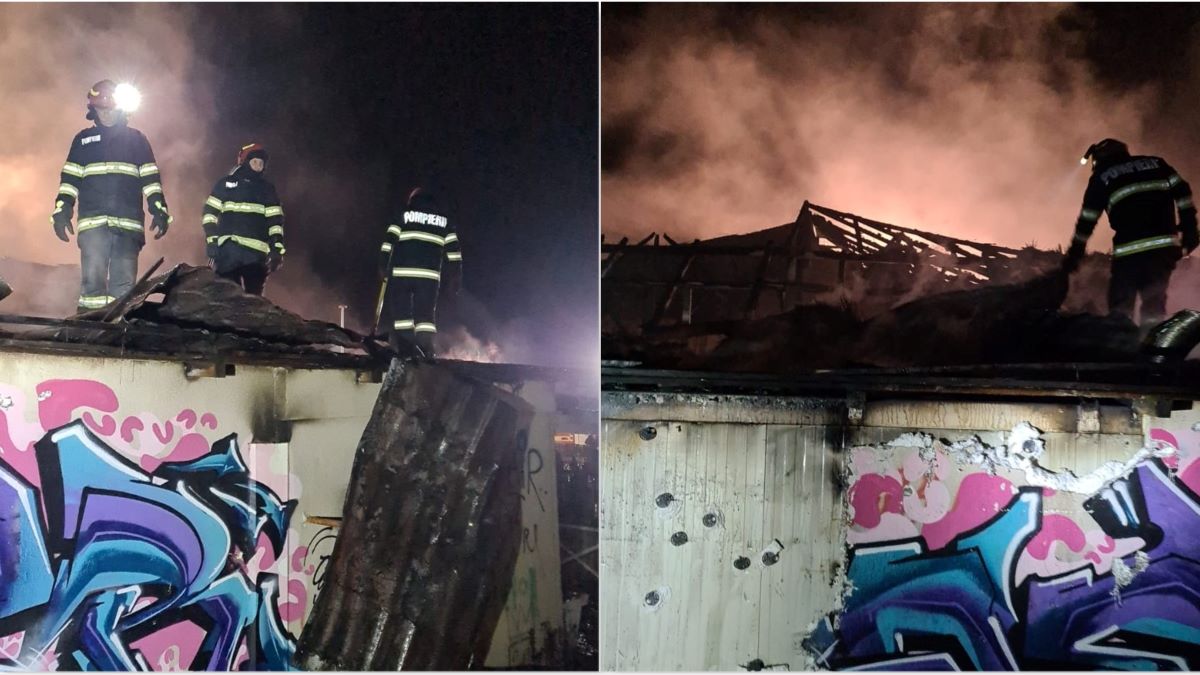 Incendiu iscat la o terasă, pe plaja Modern din Constanţa, stins după aproximativ trei ore