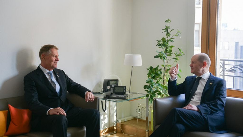 Klaus Iohannis a discutat cu cancelarul german Olaf Scholz despre aderarea României la Schengen