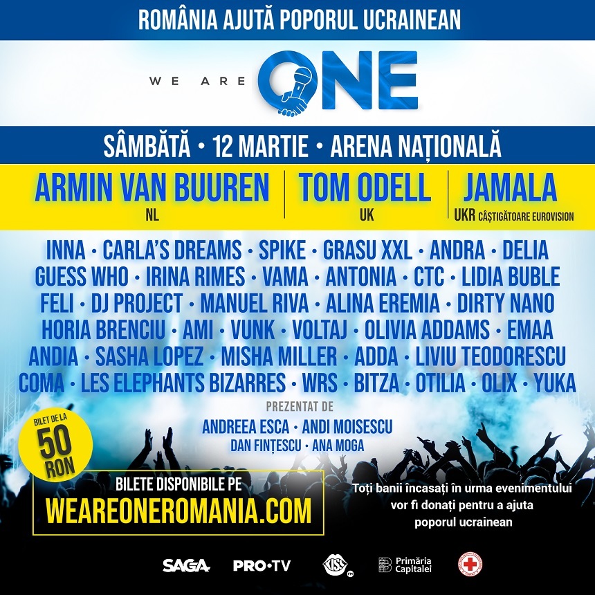 Armin Van Buuren, Jamala, INNA, Delia, printre artiştii care vor cânta la „We Are One”