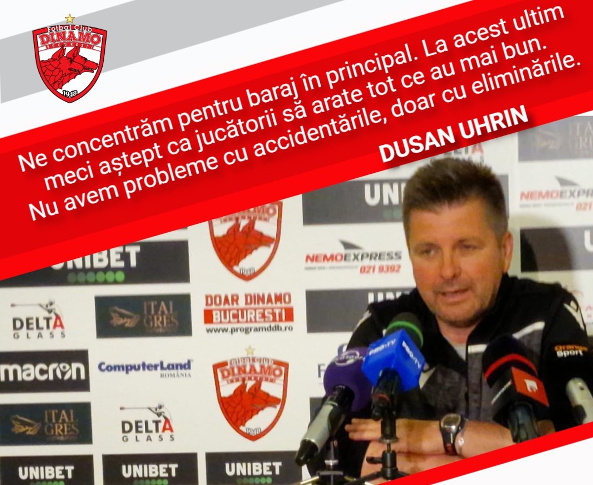 Ce spune Dușan Uhrin despre barajul pentru rămânerea lui Dinamo în Liga 1