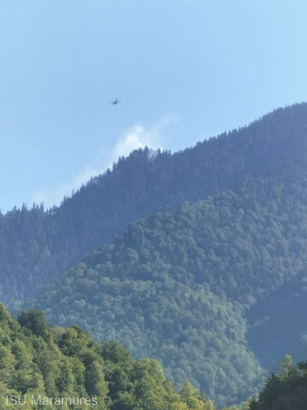 Incendiu de pădure în Munţii Maramureşului; Ministerul Apărării a trimis o aeronavă