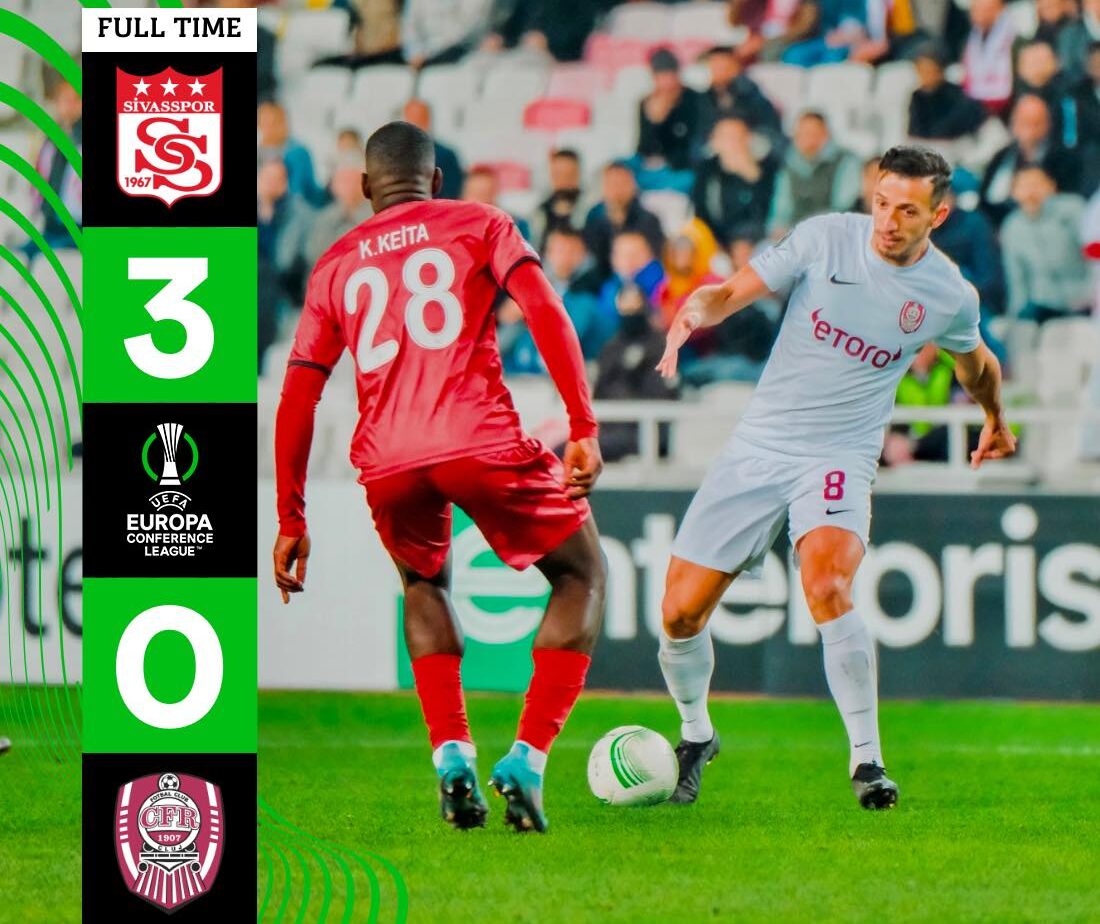 CFR Cluj, învinsă de Sivasspor la scor de neprezentare în Conference League. Clasamentul actualizat