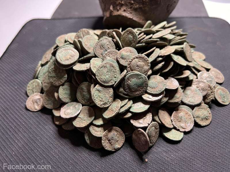 Un tezaur cu 800 de monede de pe vremea romanilor, descoperit pe un câmp din Alba