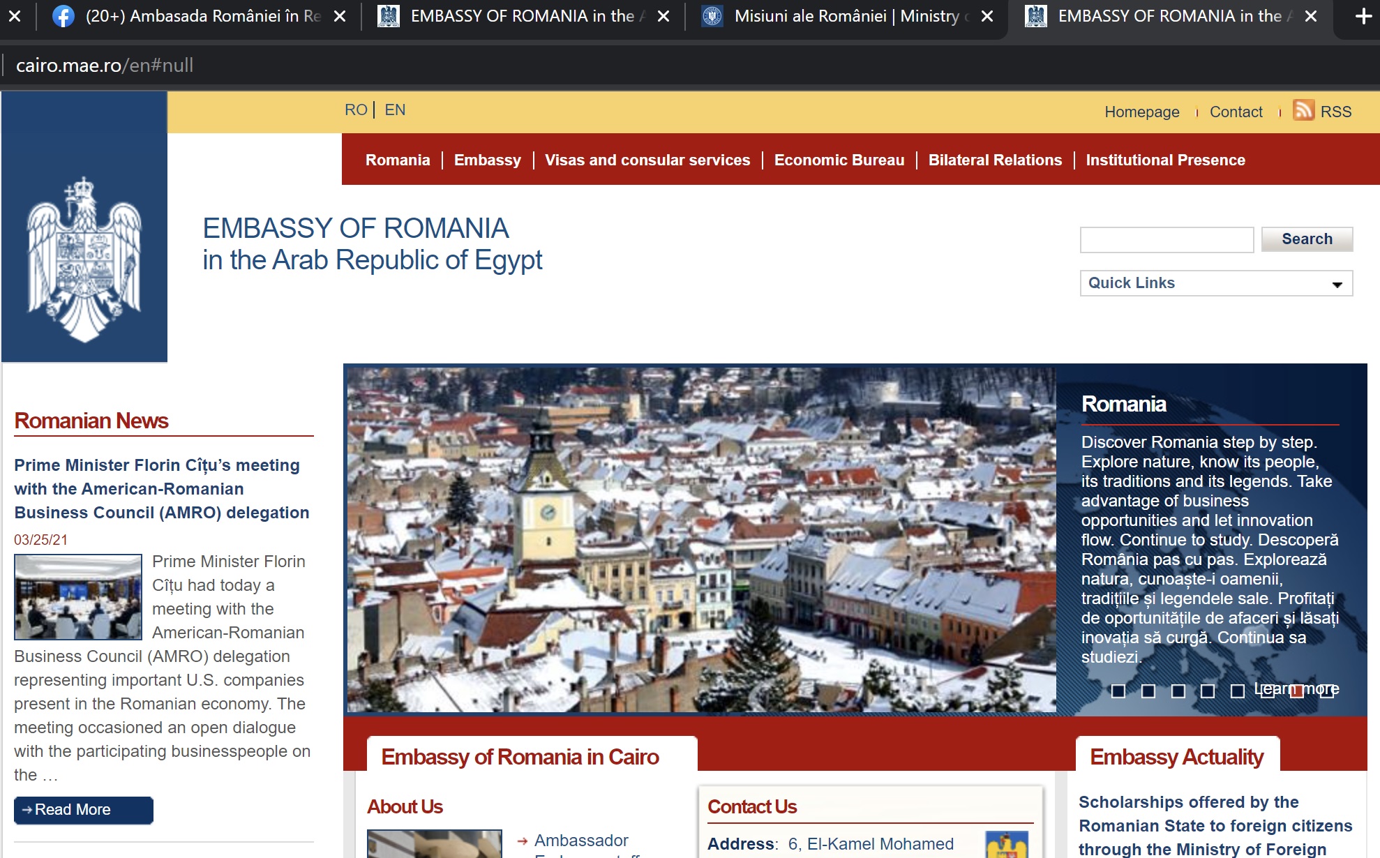 Ambasada României în Egipt susține că Florin Cîțu e premierul României